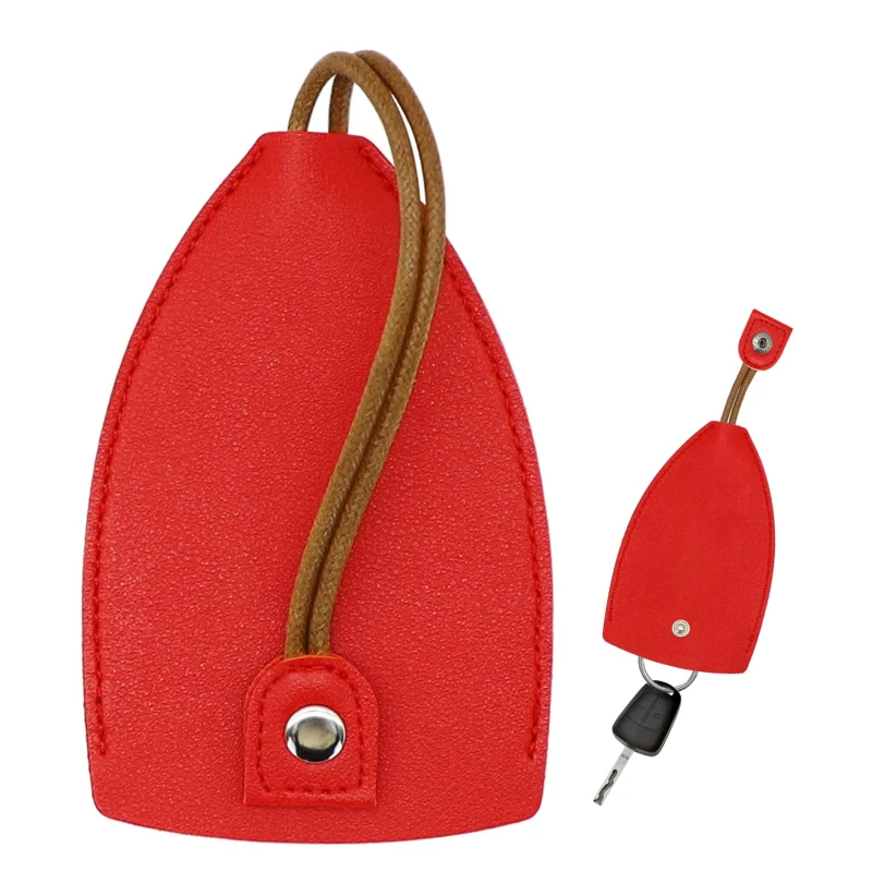 Porte-clés de voiture en cuir PU nervuré créatif, pochette de clé mignonne, porte-clés en poudre, grande capacité