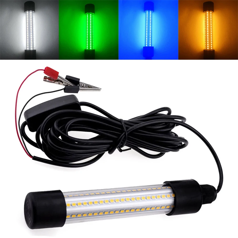 2​0W LED Light Lamp Underwater 12V LED Fishing Light for Night Fishing Boat Outdoor Lighting Warm/Cool White Blue Green Light