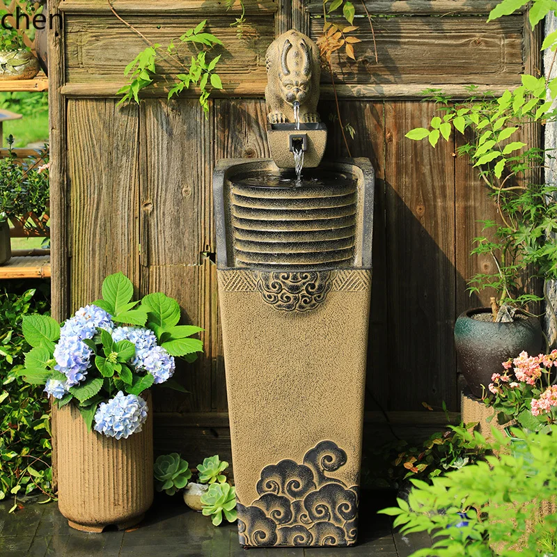 ZML Flowing Water Ornament Floor-standing Landscape Decoration Circulating Water Landscape Fountain