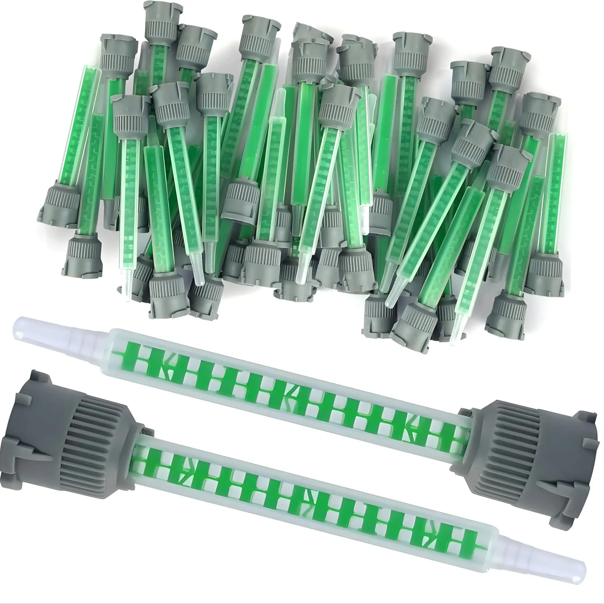 100 Stuks/200 Stuks/500 Stuks MB-516L Epoxy Mengmondstuk Lijm Mengmondstuk Tip voor Hars Lijm Cartridges 50 ml (1:1 & 2:1 Verhouding) - afbeelding 2