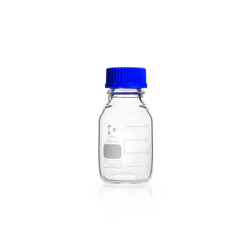 DURAN® Original Laboratory Bottle, clear, with DIN 168-1 thread, graduated, with screw cap and pouring ring