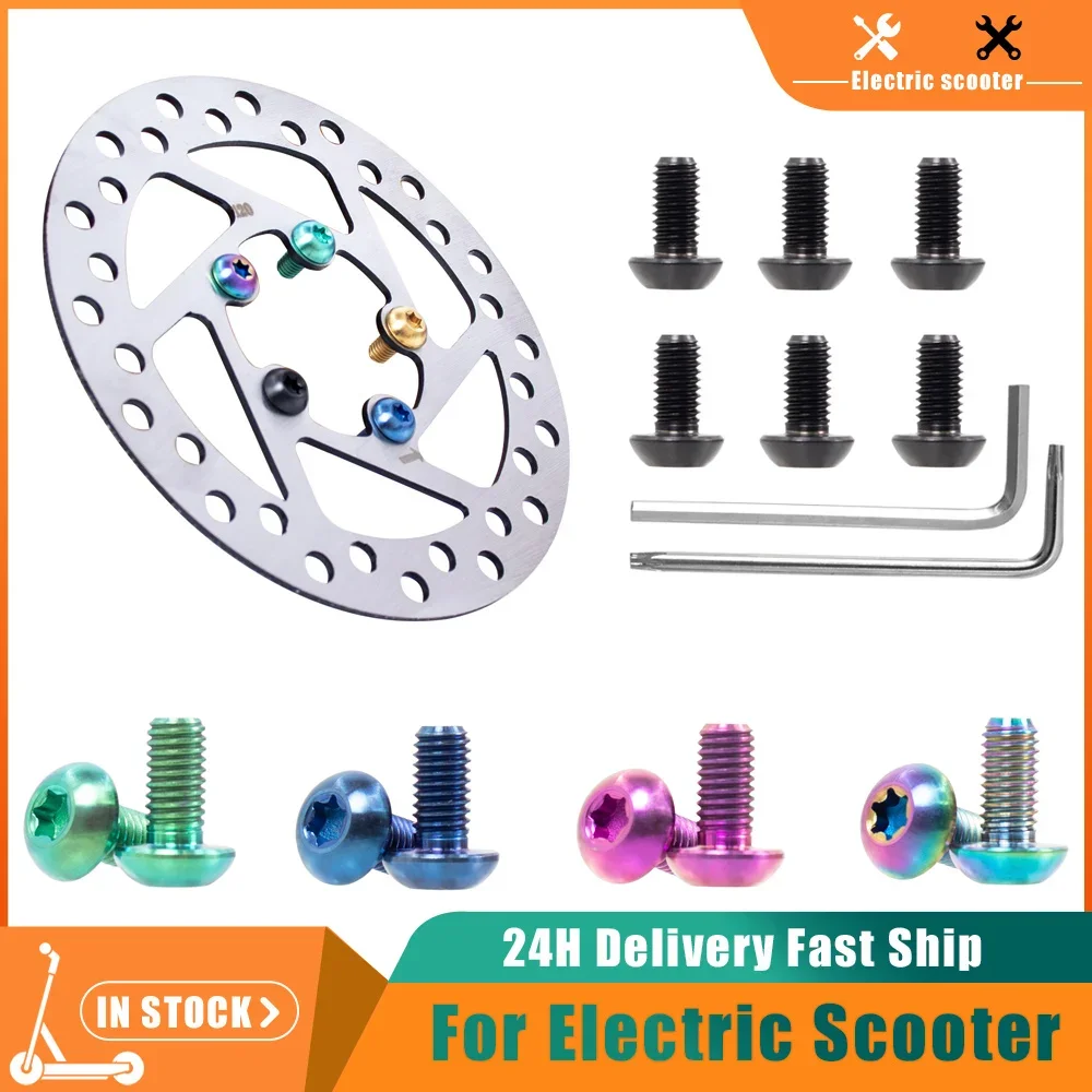 6 PCS Electric Scooter Disc Brake Rotor Screws M5x10mm Titanium Ti Bolt Universal For Electric Scooter Disc Brake Screw Pars