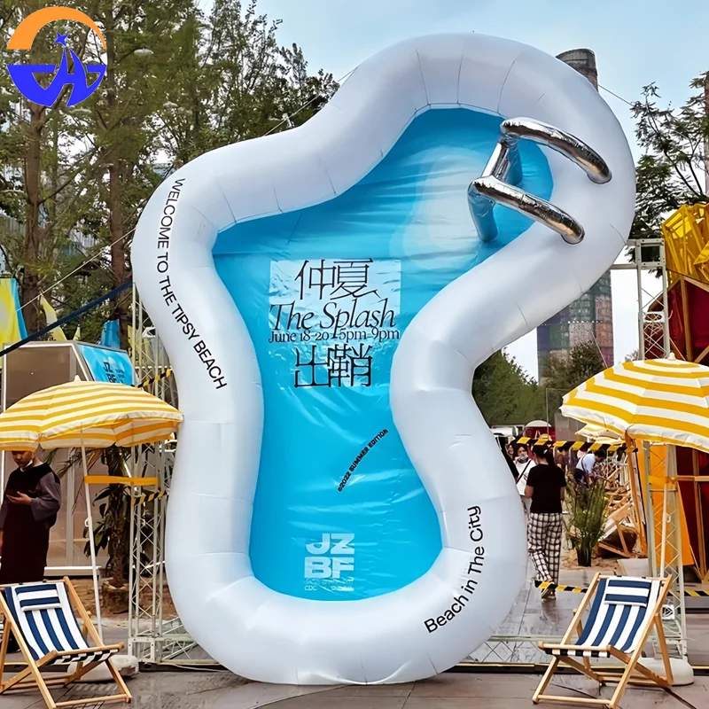 Piscina gonfiabile personalizzata: oggetti di scena promozionali e decorativi per attività in spiaggia al mare e parchi acquatici