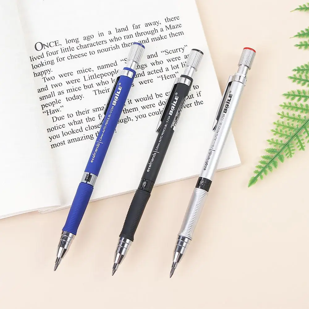 2.0mm Classwork Office School Drawing Mechanical Pencil Stationery Supplies Pencil Lead 2B Automatic Pencils