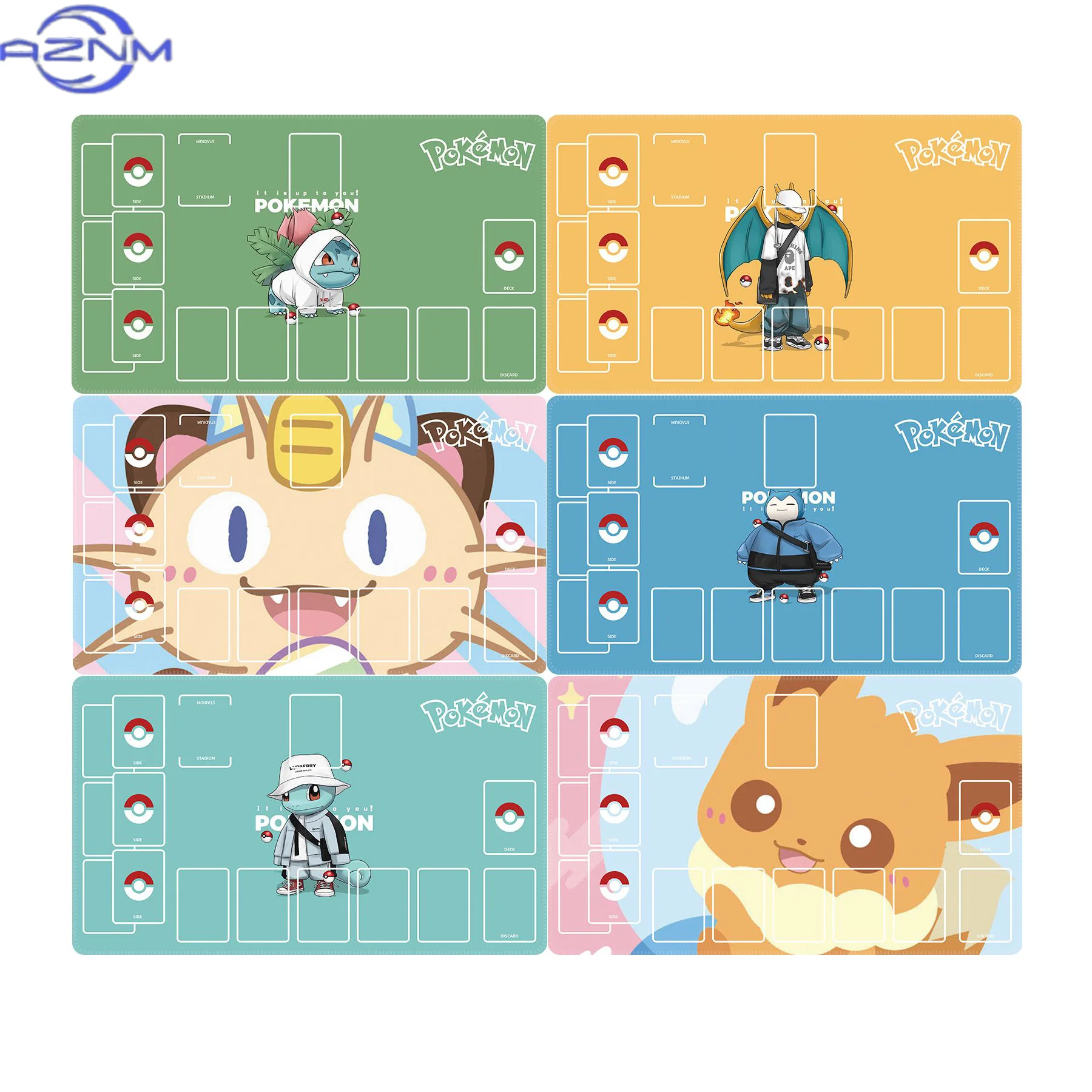 Diy Ptcg Charizard Mew Cute Card Battle Mat Ptcg Jigglypuff Single Player Board Game Card Battle Card Pad Gift Toys