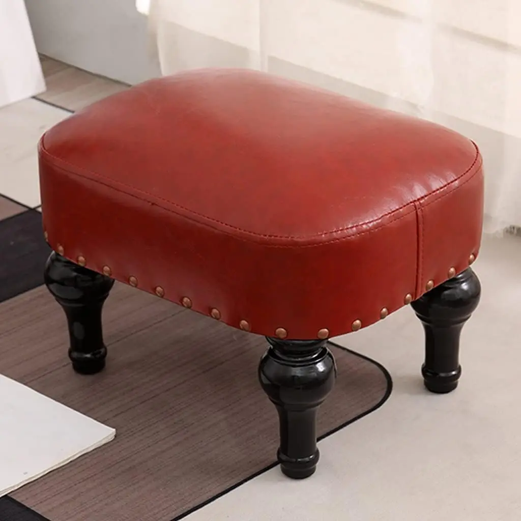 

Household Ottoman Modern Rectangular PU Leather Seat Sofa Small Stool (15.74in×11.8in×11.8in)