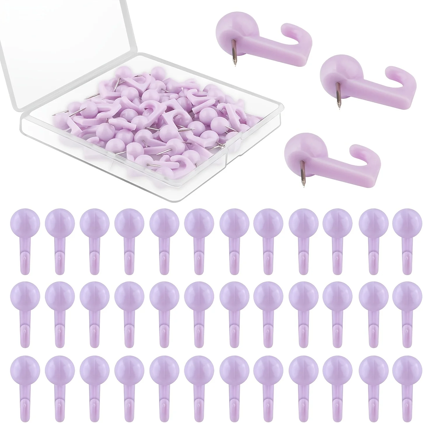 50 Decorative Push Pin Hooks for Photo Walls