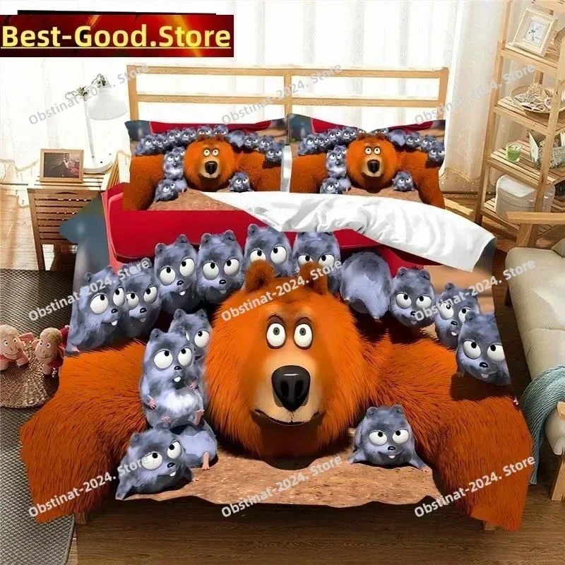 3D G-Grizzy and The Lemmings Bedding Set Duvet Cover Comforter Bed Single Twin Full Queen Youth Kids Girl Boys Gift Bed Sheets