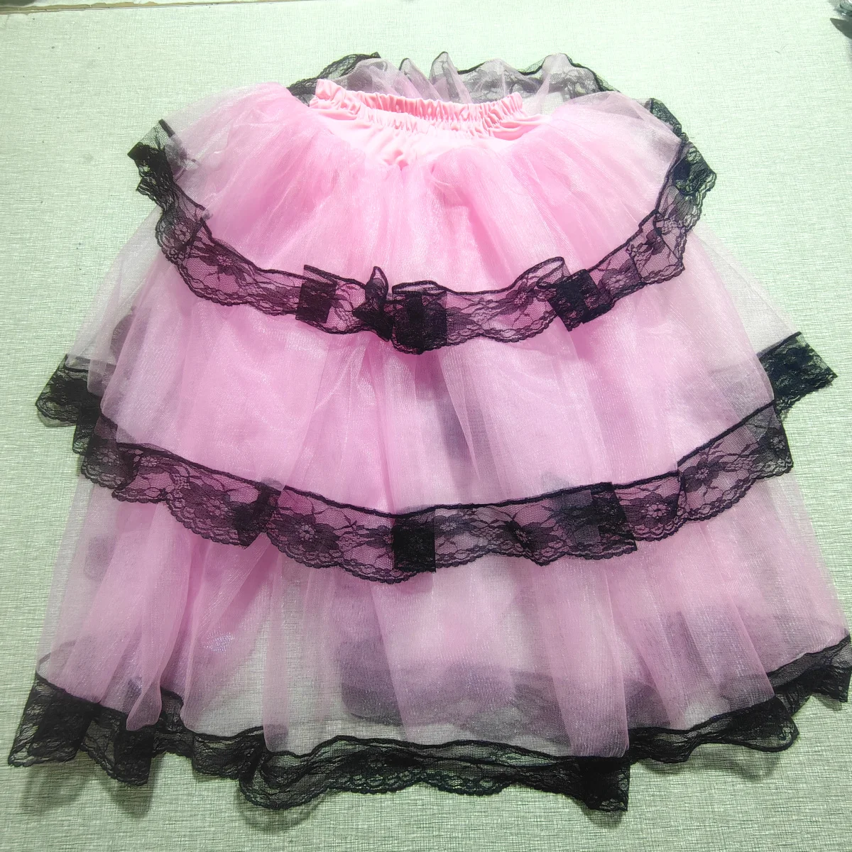 Red Spanish Skirt Tutus Half For Adult Girls Soft Tulle Belly Performance Costumes