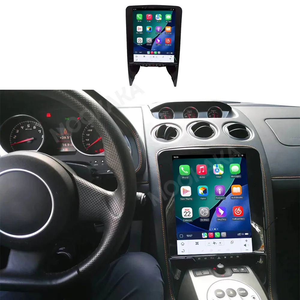 

12.1-дюймовая автомагнитола Android 15 для Lamborghini Gallardo 2007-2014 с Carplay, GPS-навигацией, мультимедийным плеером и функцией записи