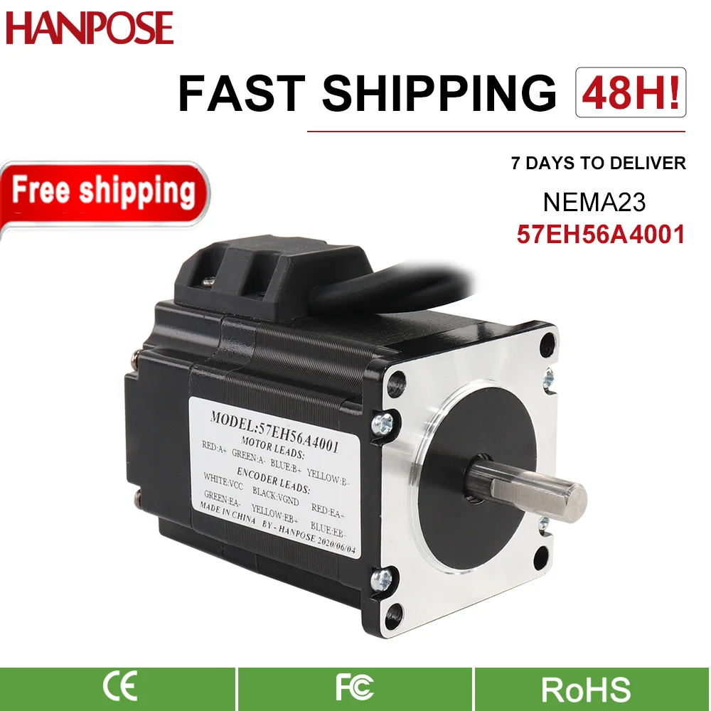 Nema23  Hybrid Step-servo motor 1.3N.m Stepper Motor 4.0A 57EH56A4001 Closed Loop Servo Driver CL57 for CNC Controller