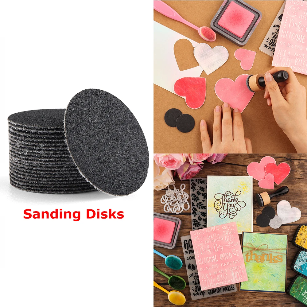 

Mini Ink Blending Tools Medium-Grit Sandpaper for Paper Cards Background Paints Making Friction Tools Sanding Disks Replacement