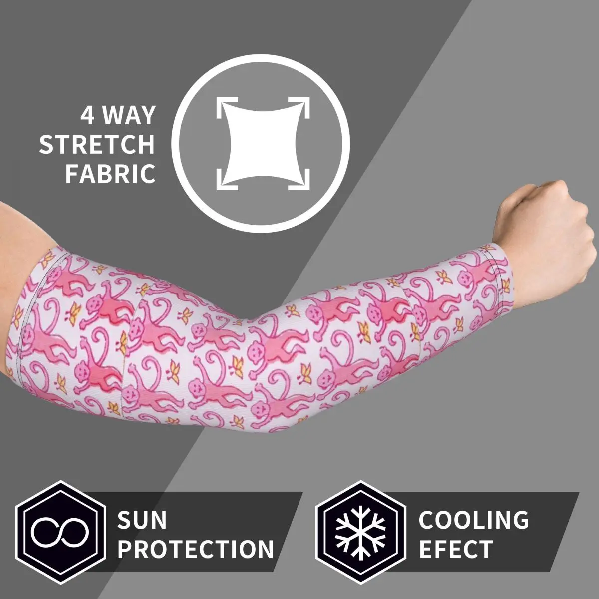 Preppy Roller Monkeys Rabbit Anime Arm Sleeves Men Women Sun UV Protection Tattoo Cover Up Sports Cooling Cycling