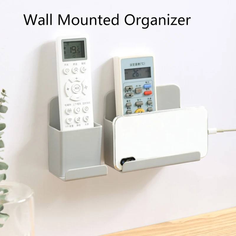 Remote Control Storage Box Mobile Phone Storage Rack Wall Mounted Organizer Remote Control Air Conditioner Stand Holder Rack