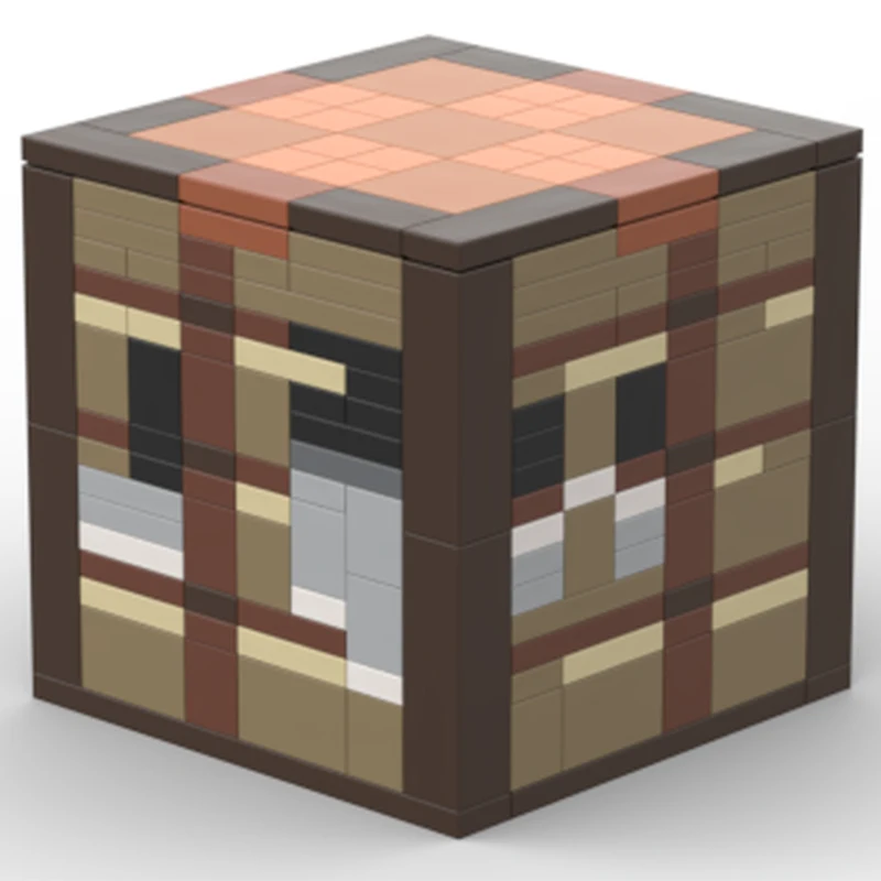 263PCS MOC Crafting Table Premium Wooden Style DIY Model Building Blocks Birthday Toys Gift for Minecraftes Fans