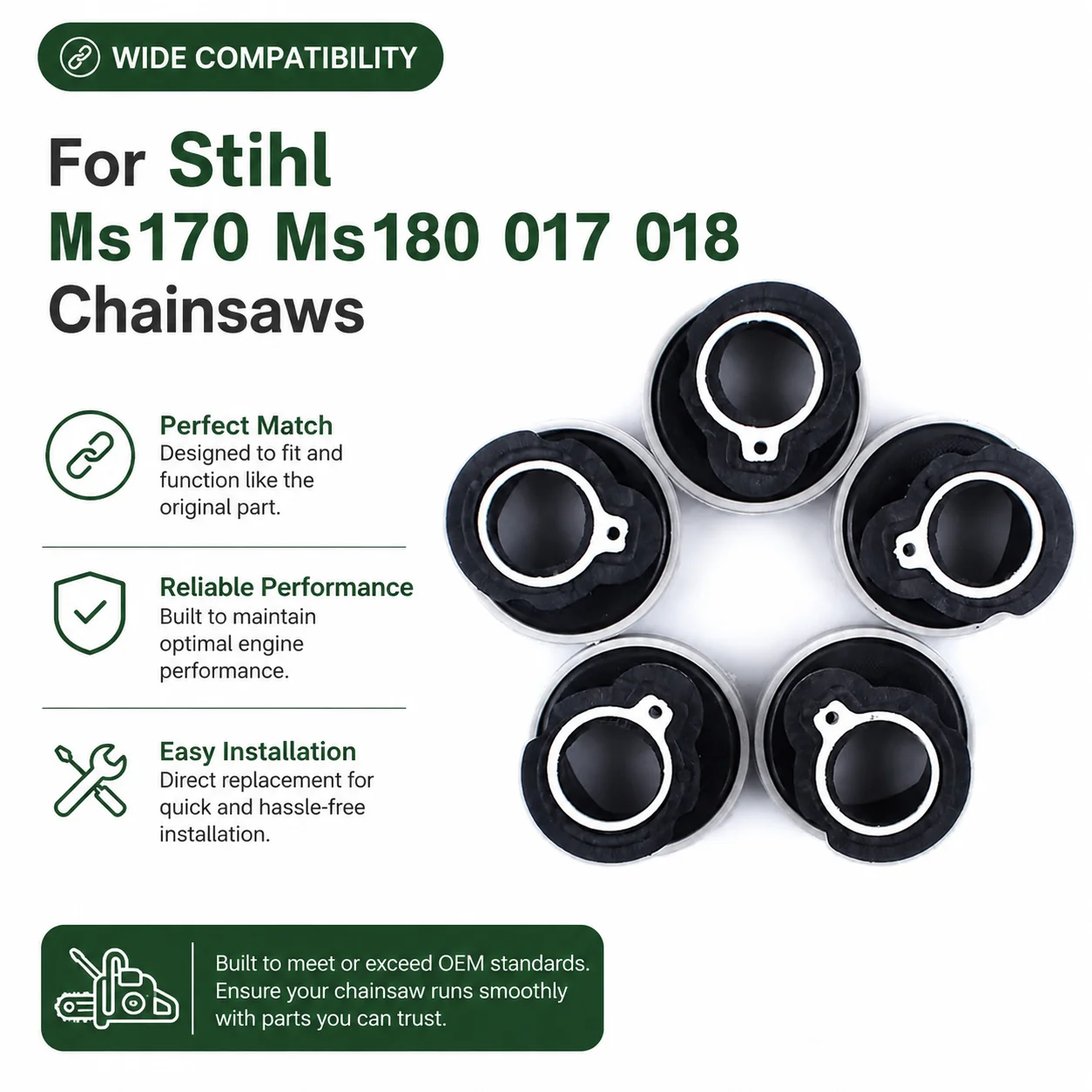 5Pcs Carburetor Intake Manifold Tube Boot Assy For Stihl MS170 MS180 017 018 Chainsaw Saw Parts Replacement 1130 141 2200