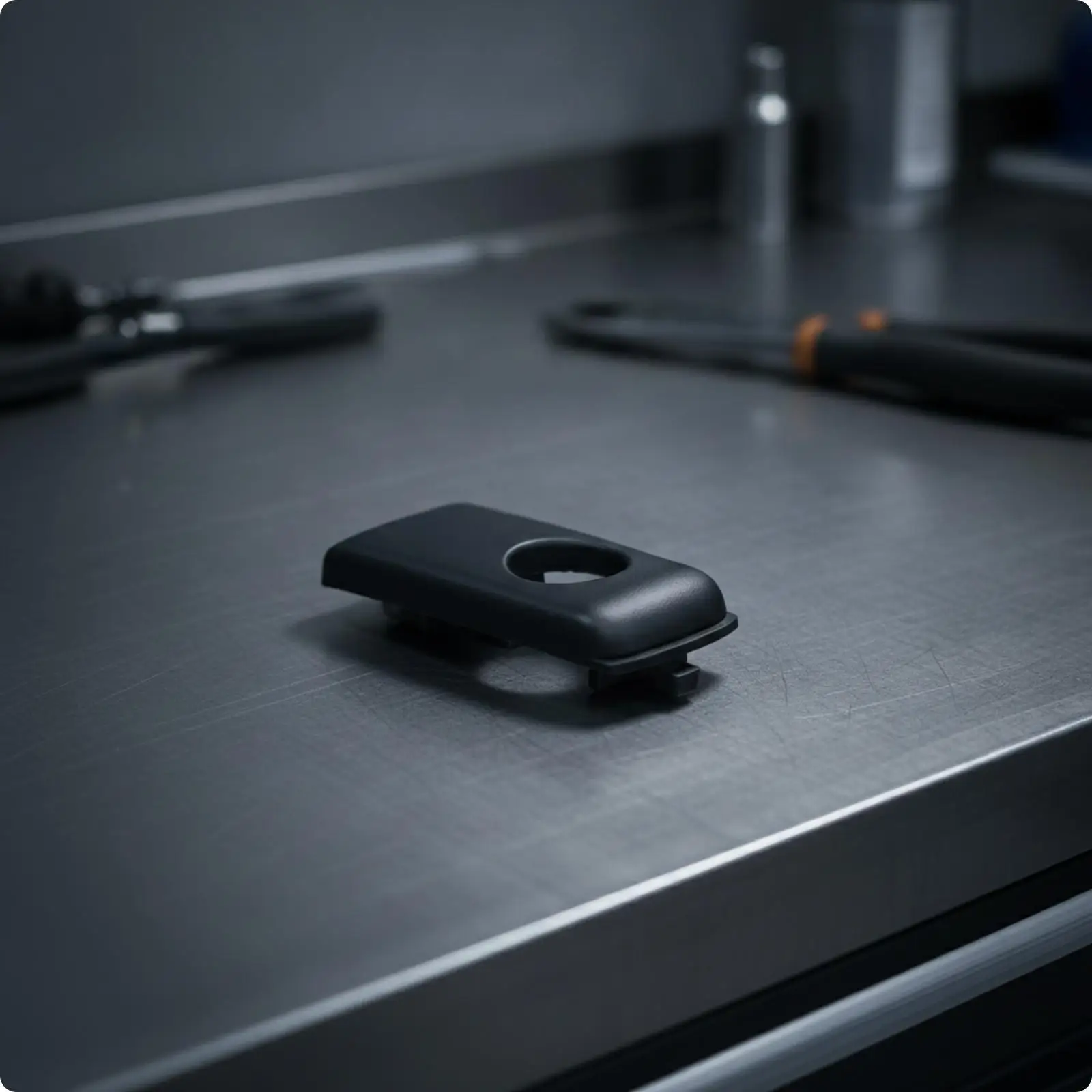 Storage Compartment Lock Trim Cover | built-in Mounting Tabs, Molded Construction, storage compartment Lock Cover