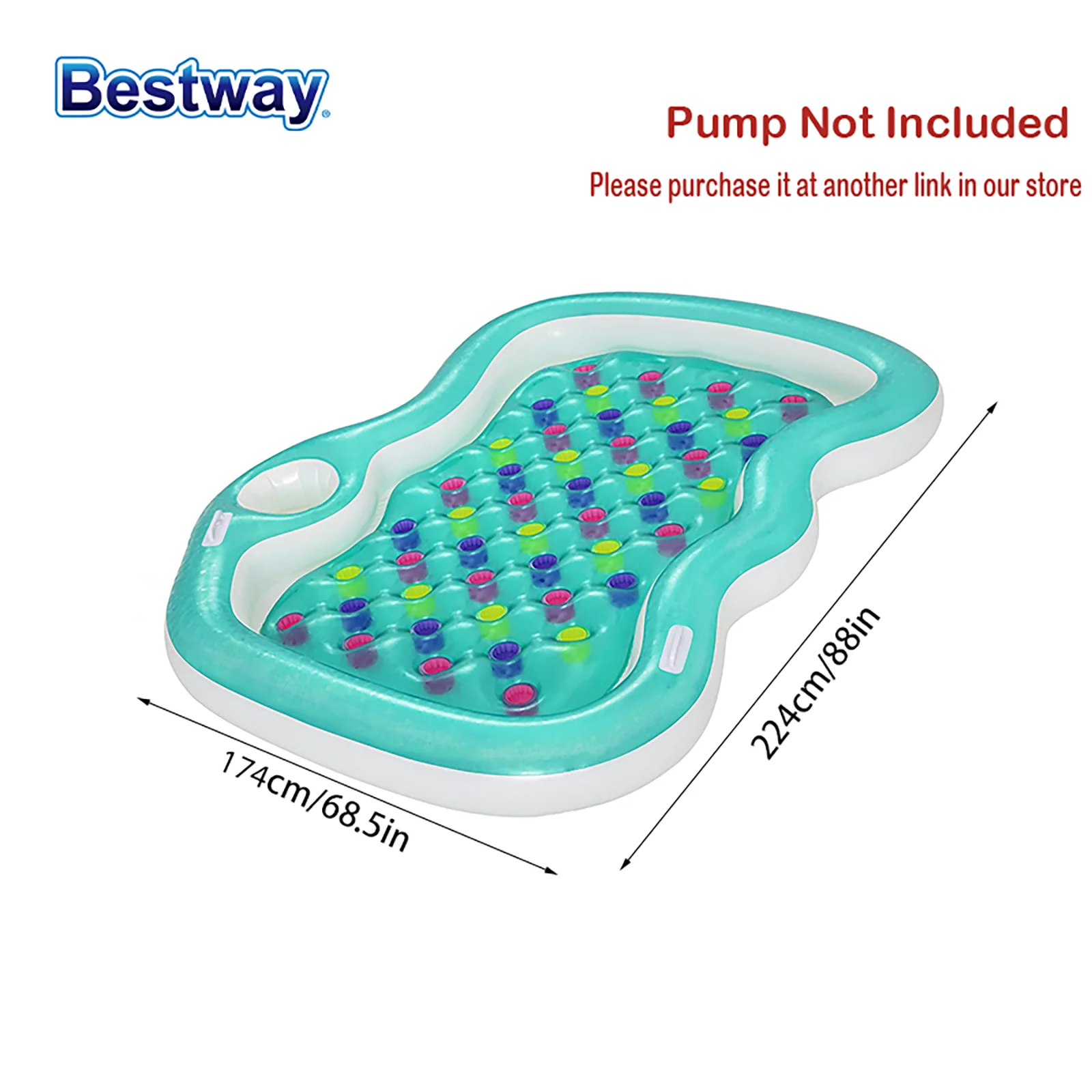 Bestway43045夏のダブルラウンジャー,インフレータブルプールフロート,大人のフロート,ウォーターパーティー用