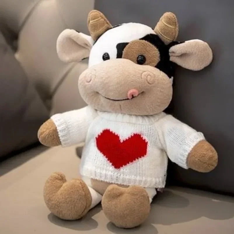 30/40CM cartone animato latte mucca peluche carino simulazione bovini animali di peluche bambola di peluche cuscino morbido per gli amici regalo di compleanno per bambini