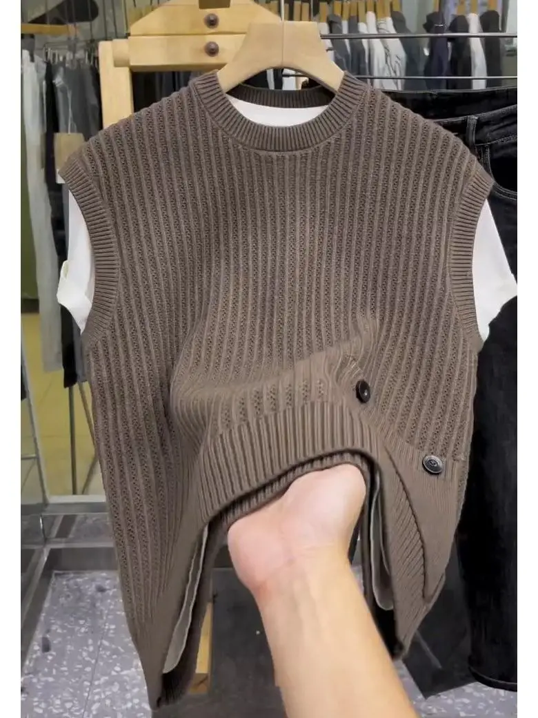 

Мужской повседневный вязаный свитер с круглым вырезом, универсальный, из полиэфирного волокна, теплый, молодежный, модный, зимний, новинка