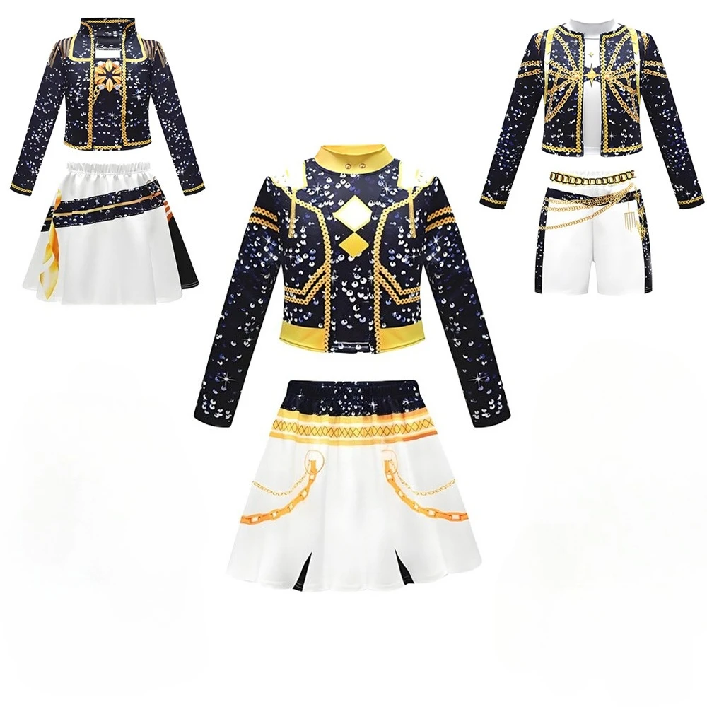 

Костюм для косплея из фильма K-pop для девочек, групповой костюм для детей, часы, любимая одежда для выступлений на сцене, платье на Хэллоуин