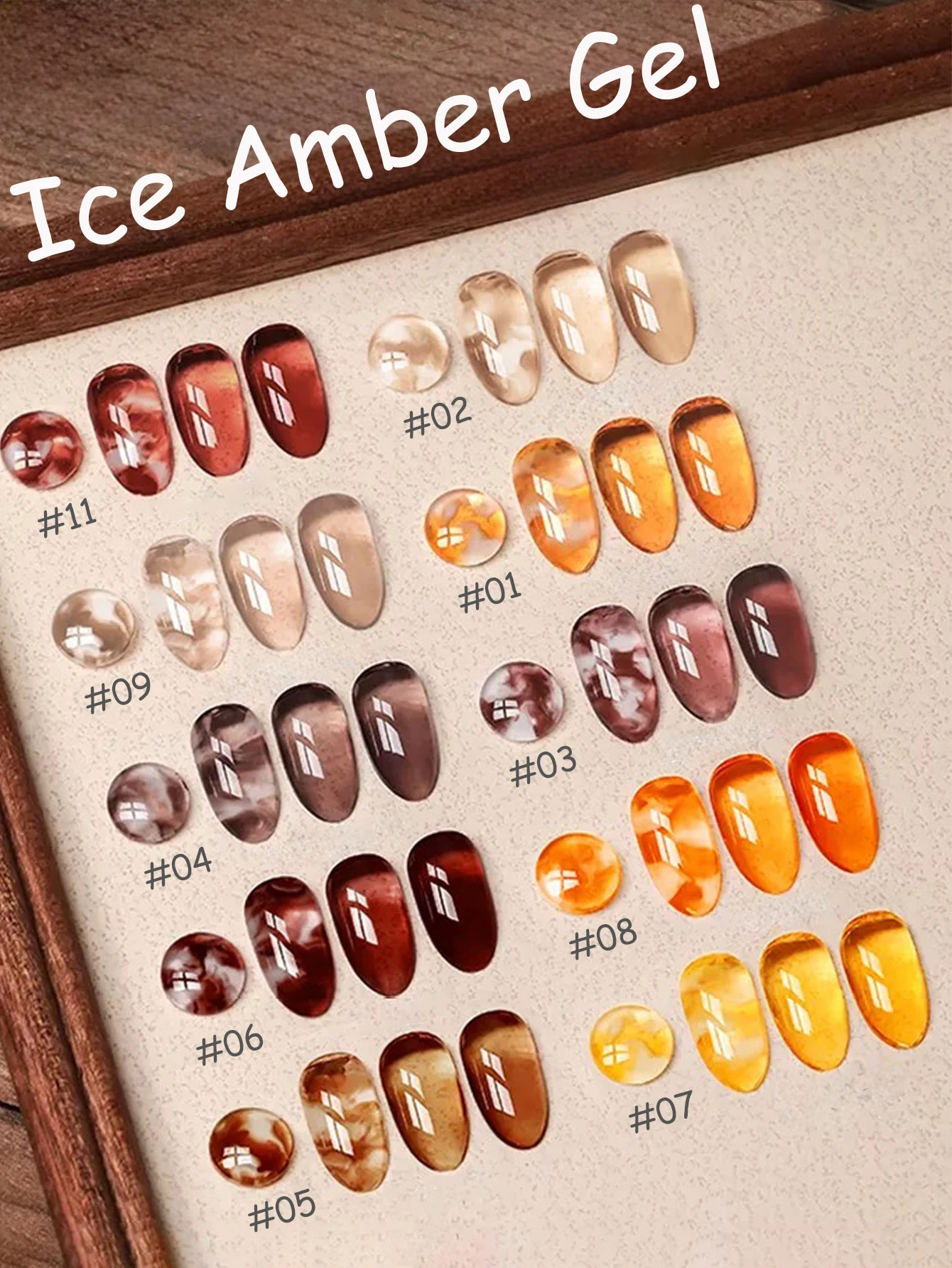 1-12 stücke WS Weihnachten Nagel Eis Transparent Schildkröte Bernstein Gel Nagellack Beliebte Bleaching Braun Orange Nagel Salon Nagel liefert – Detail 2