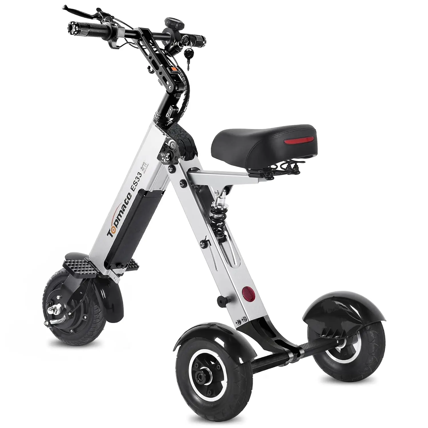 ES33 Powered Mobility Scooter 3 Wheels Foldable with Seat for Adults, Lightweight Electric Scooter with Removable, Customized