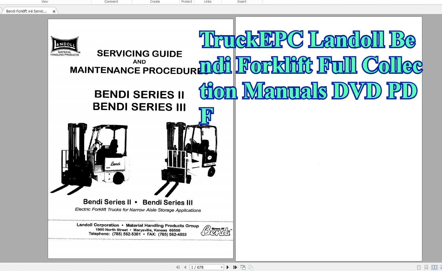 

TruckEPC Landoll Bendi Вилочный погрузчик Полная коллекция Руководства DVD PDF