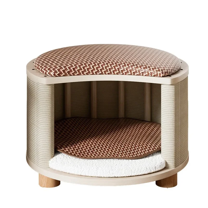 Universal in all seasons, summer cat nest stool, shared by people and cats, kitten house, solid wood, summer mat, warm in winter