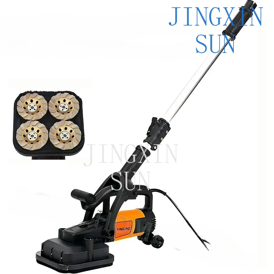 Customizable 3800W Wall Grinding Machine Handheld Four-wheeled rough Dust-free Plasterer with Extension Rod walls