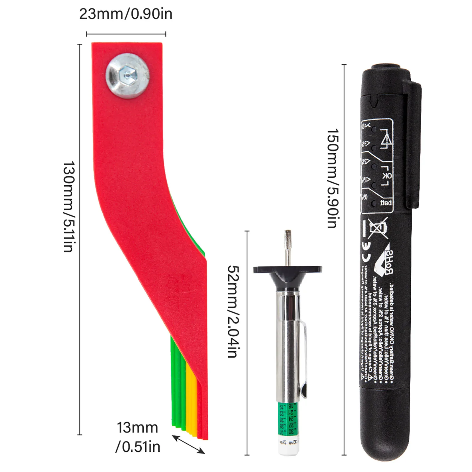 3 pz strumento di prova pneumatico battistrada misuratore di profondità rivestimento dei freni spessimetro pastiglie dei freni misura righello Auto