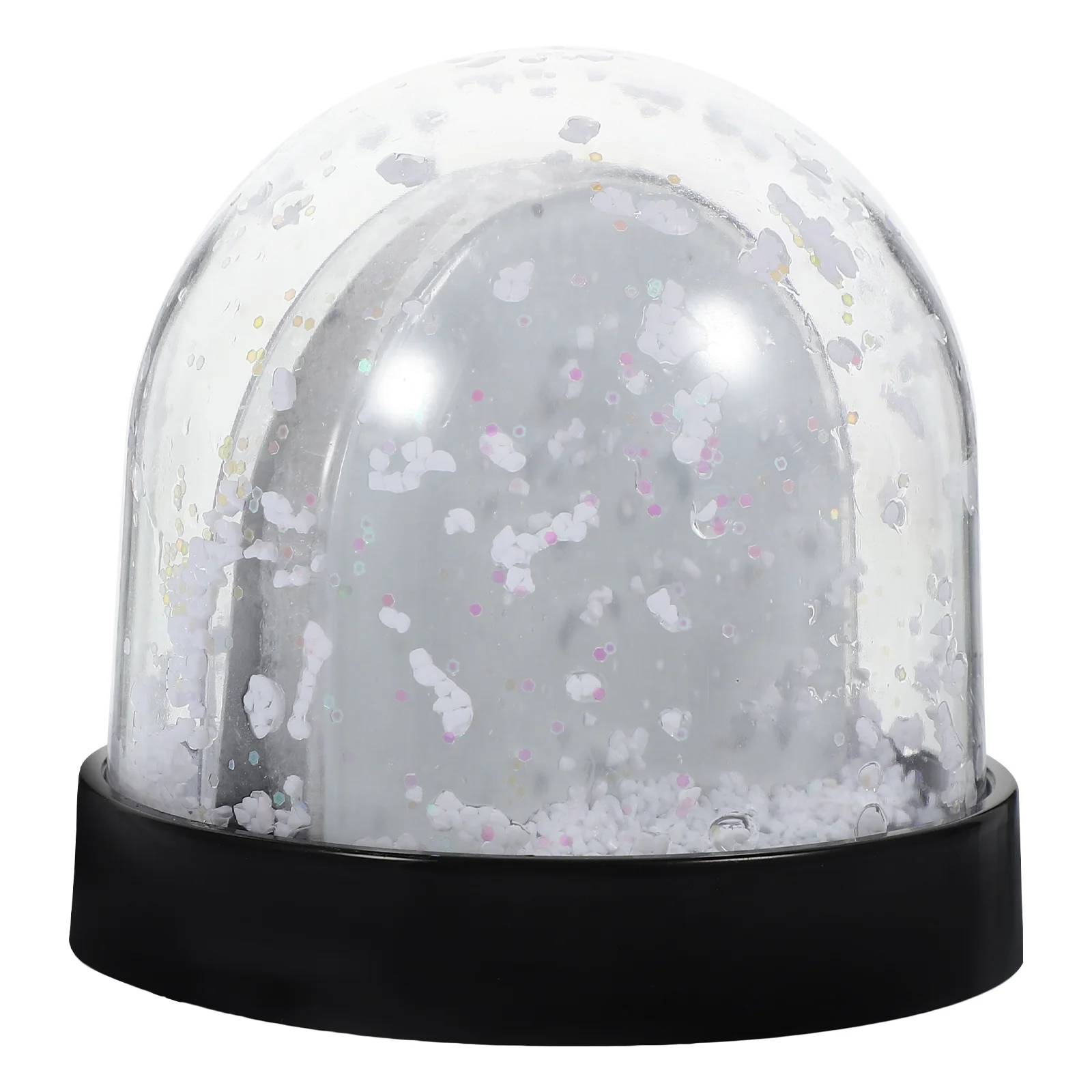 Blank Mini Snow Globe Photo Frame Plastic Globes for Kids DIY Black Picture Insert