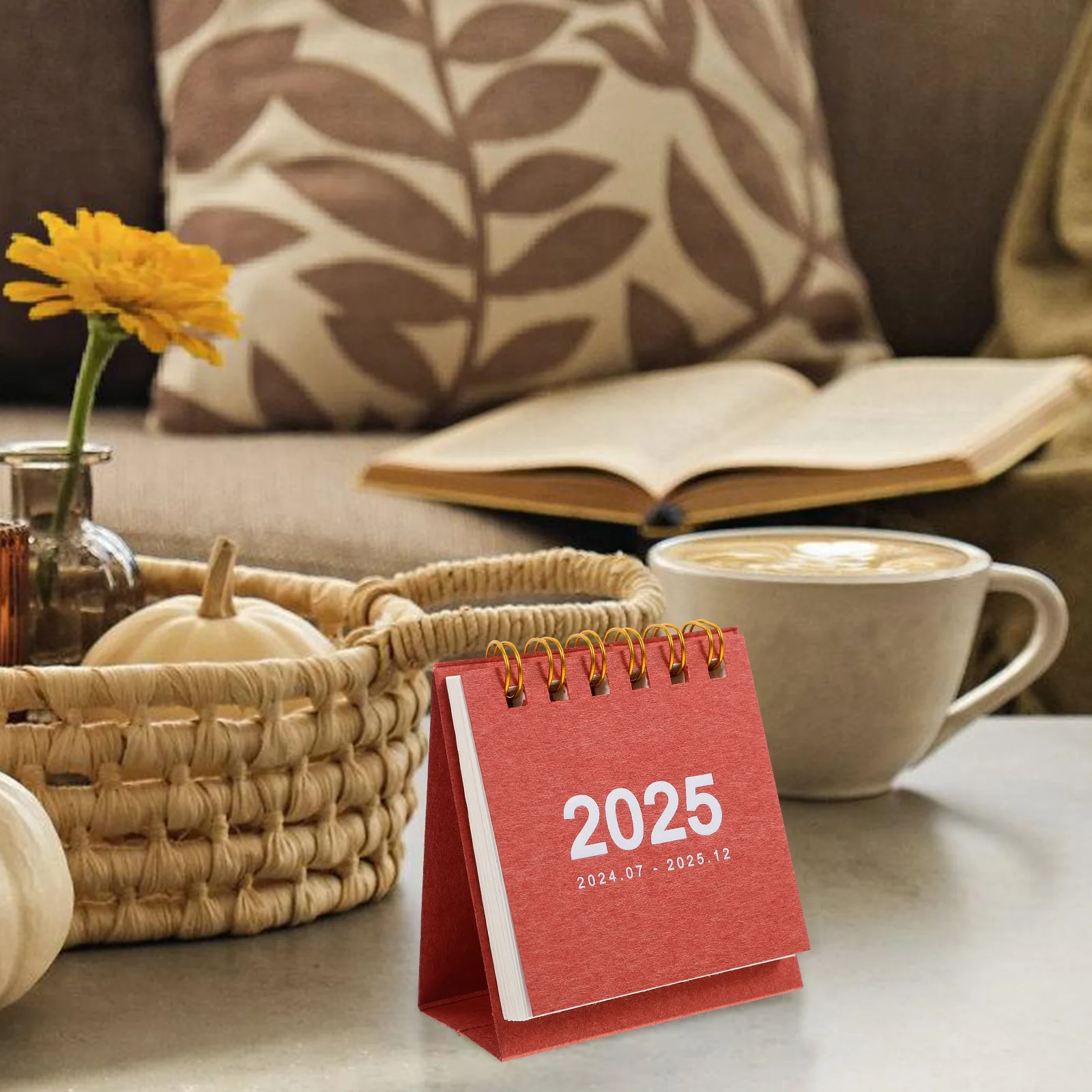 

Desk Planner Calendar Ornaments Small Aesthetic Decorate Red Paper Calendars Home Decoration