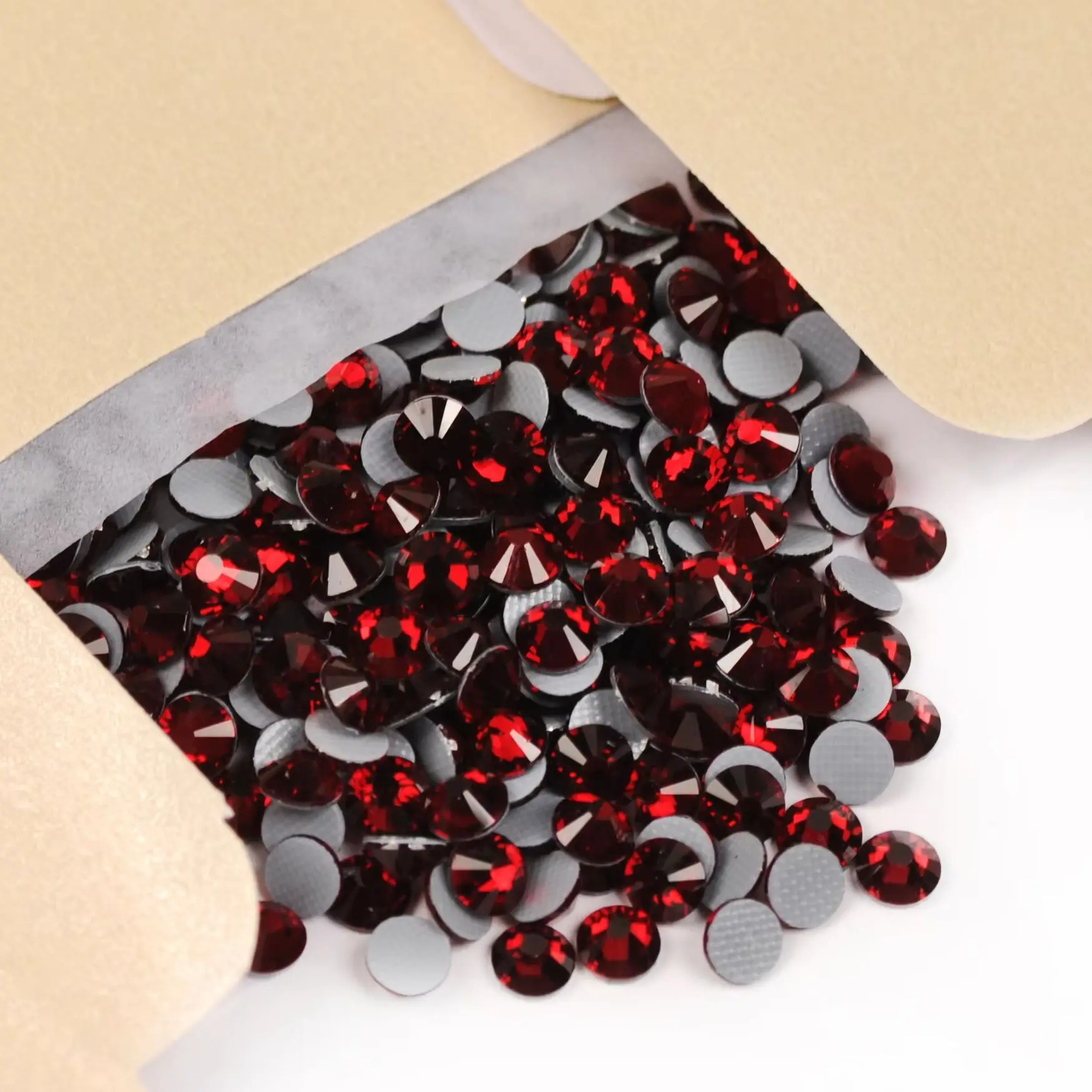 Glass Crystal Stone Strass Iron On Hotfix Rhinestones Dark Siam Flat Back All Sizes Crafts Dress Design for Garment Dress