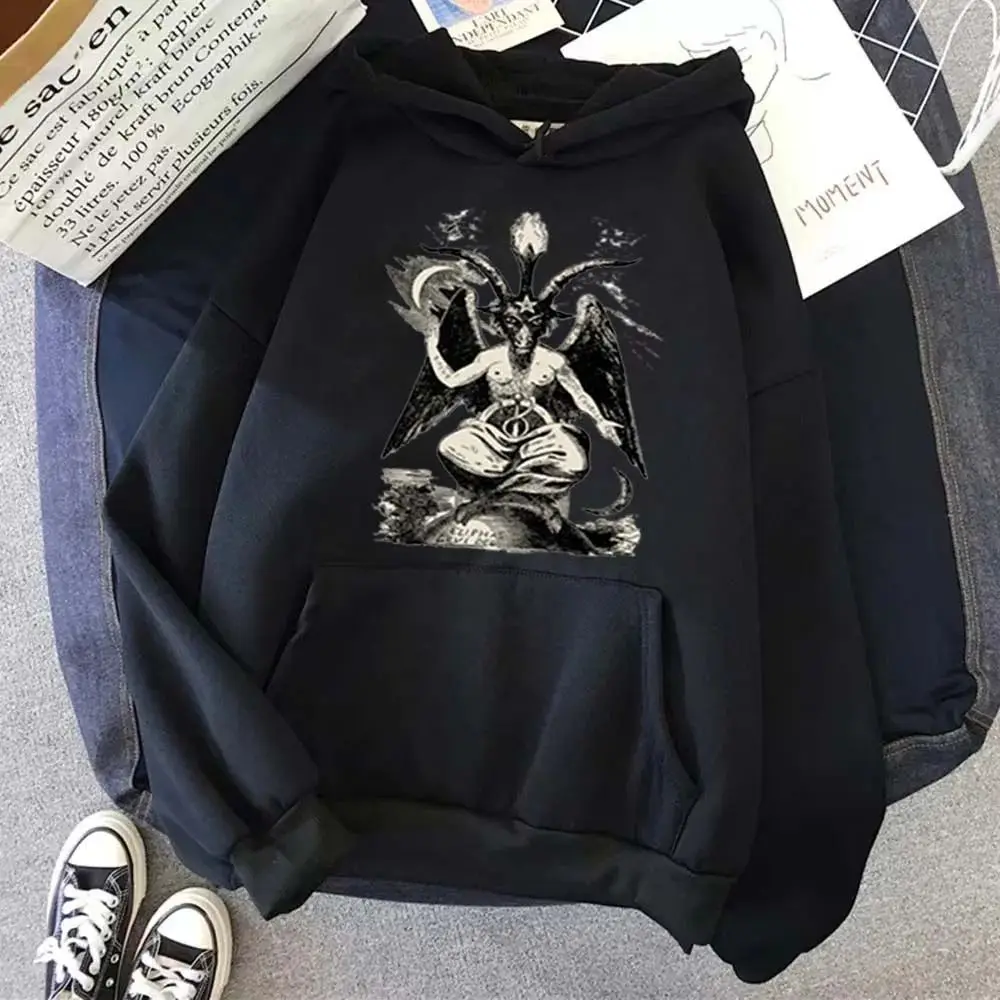 

Autumn Boy Baphomet Vintage Pullover Hoodie Devil Lucifer Devil Teufel Pullover Sweatshirt Harajuku Personality Pattern Print