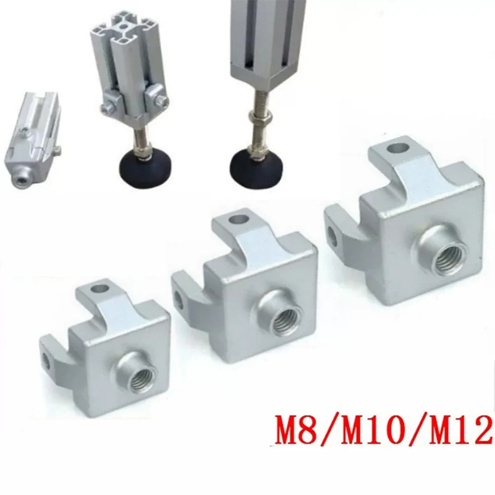 1Pcs M6-M12 2020 3030 4040 4545 Caster Foot Wheel Cup Connection Block Fixing Block Aluminum Profile Foot End Connection Block