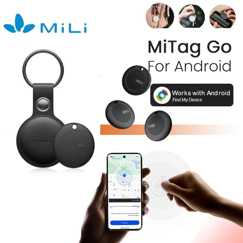 MiLi MiTag Go Smart Bluetooth трекер работает с Google Find My Device Anti-lost Air Tag для Android, поиск предметов и локатор MiLi MiTag Go Smart Bluetooth трекер работает с Google Find My Device Anti-lost Air Tag для Android, поиск предметов и локатор