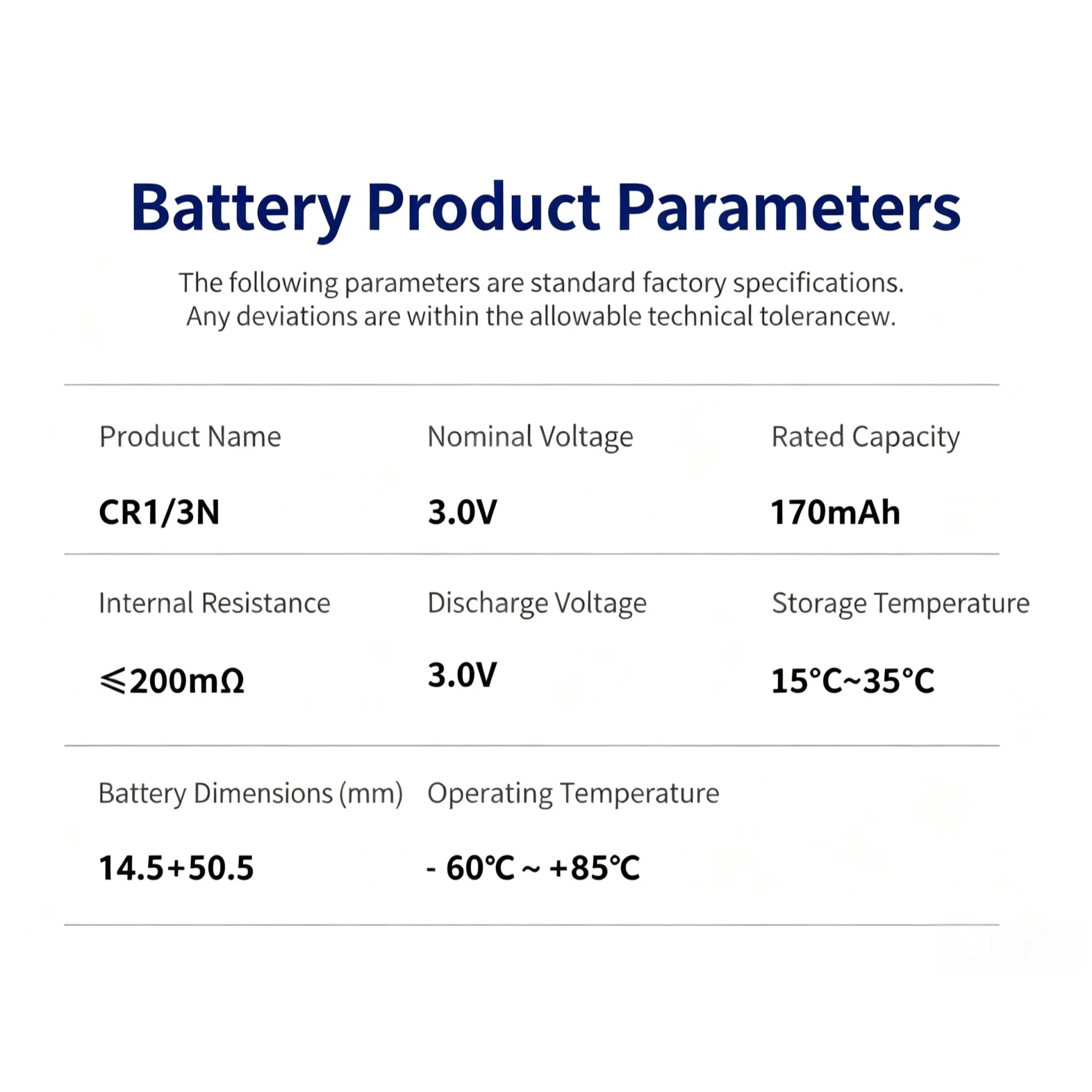 CR1/3N 3V Lithium Battery 170mAh - Replace DL-1/3N / CR-1/3N / CR13N For Canon M6 M7 Camera, Dog Bark Collar, Laser Sight