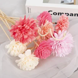 NEW 15PCS Pink Series Flower Rattan Sticks Fireless Fragrances Reed Diffuser Stick Diy Ornaments Home Decor