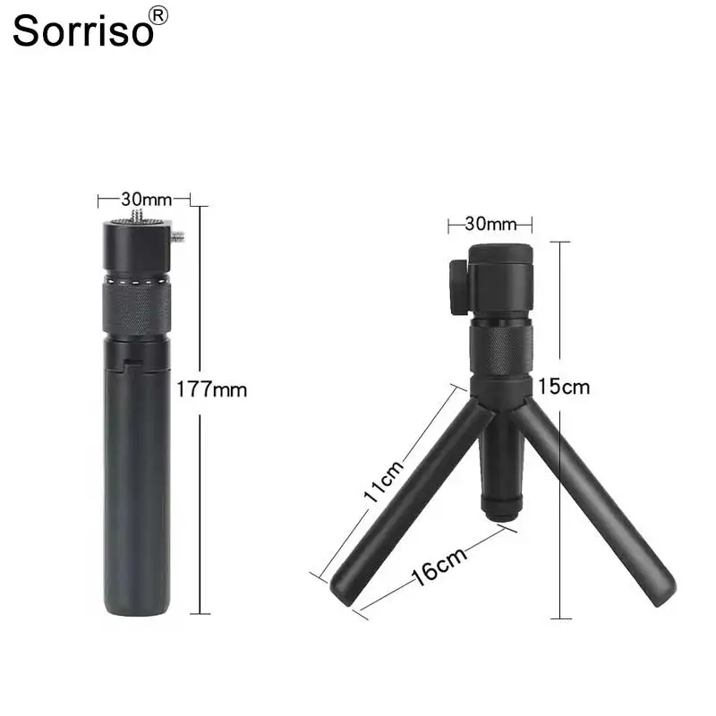 Sorriso Aluminium Extended Pole Selfie Stick Handle Desktop Tripod Stand Monopod Different Height For Insta360 One RS / X2 / X3