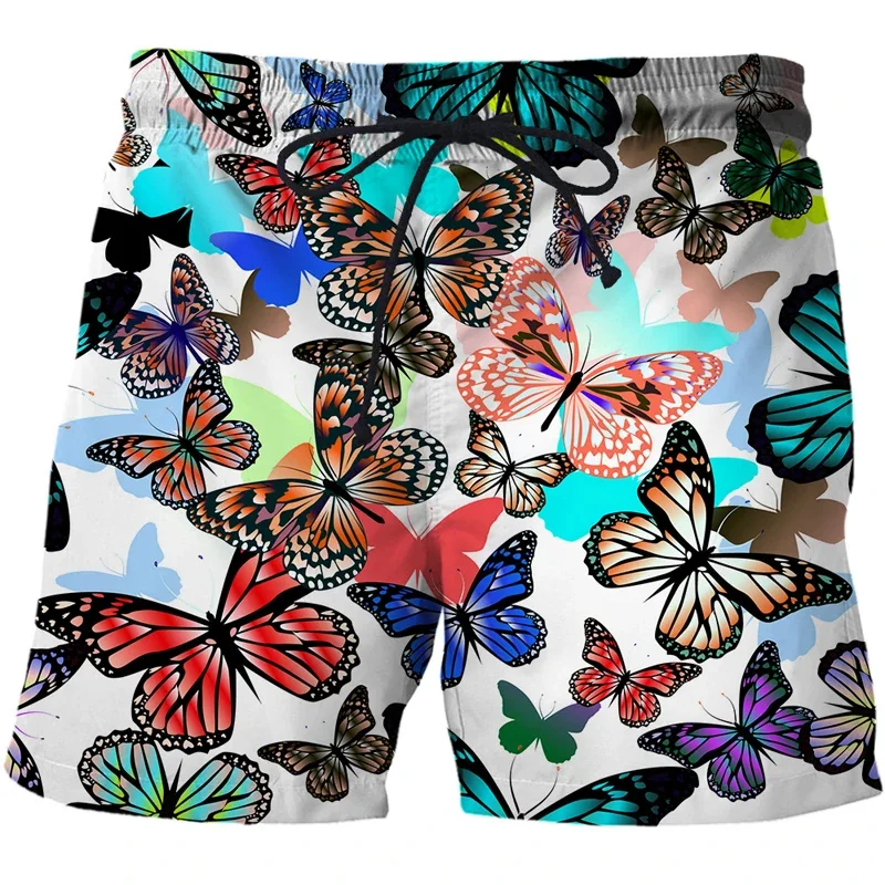 3D Print Butterfly Beach Shorts For Men Summer Y2k Street Short Pants Boys Girls Swimming Trunks Quick Dry Surf Board Shorts