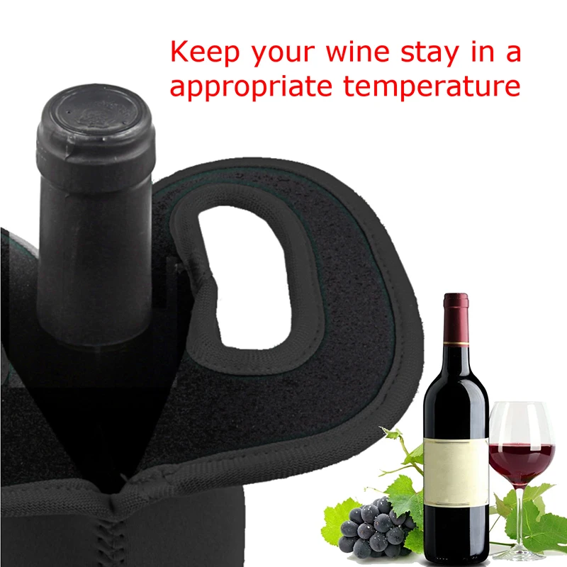 Wine Cooling Holder Ice Bag Jelly Picnic Beverage Nylon Wine Cooler Sleeve Soft Drink Rack Bar Tools Carry 2 Bottle