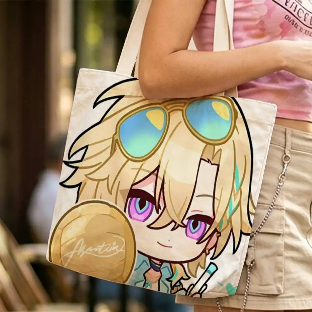 A-Aventurine-Veraneio Game HSR Waterproof Lined Canvas bags suitable for going to class, shopping, gifts, and commuting