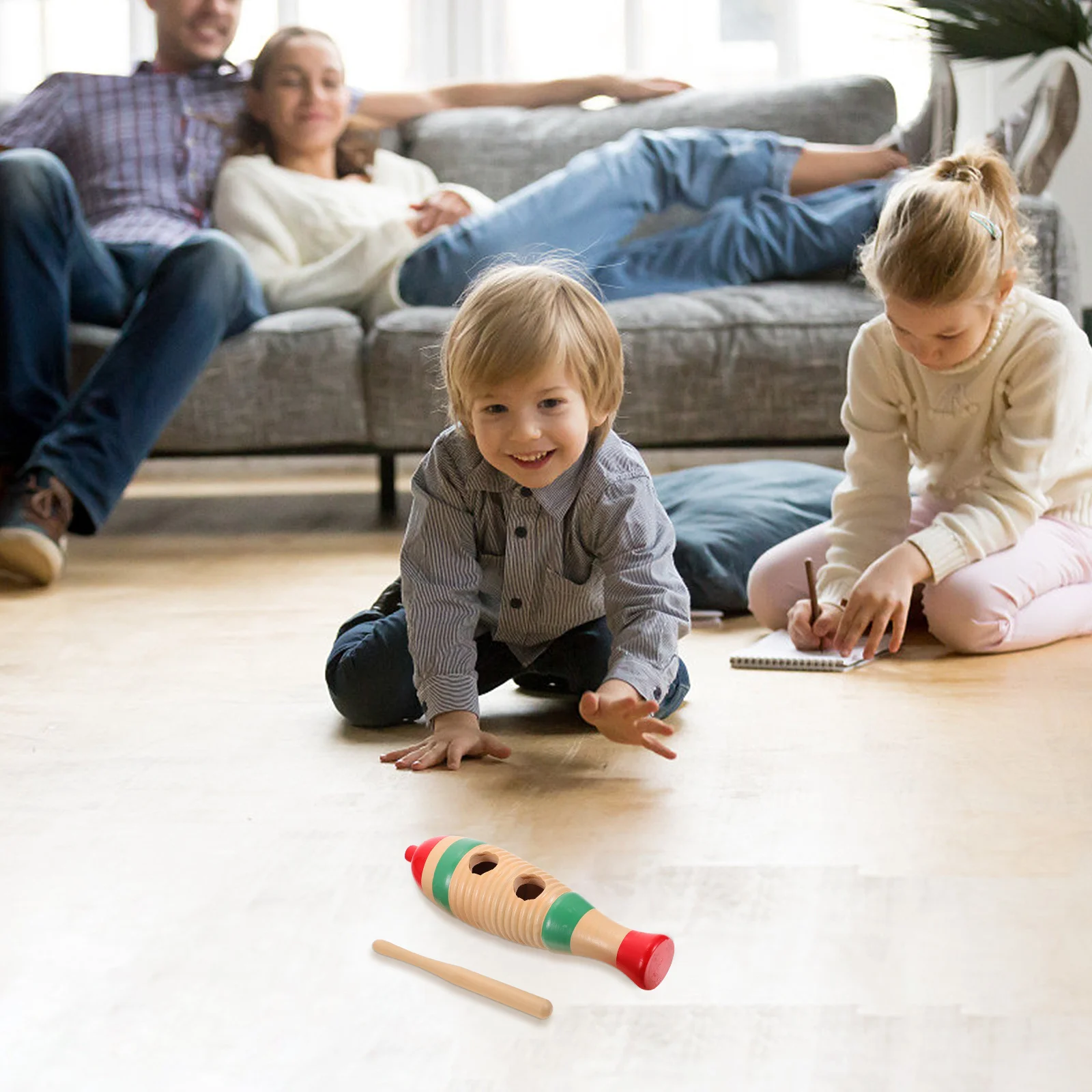 

1Pcs Wood Fish Shaped Guiro Wooden Percussion Instrument Early Education Music Training Children Birthday Gift