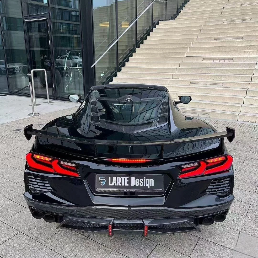 High Wing Excellent Quality Fast Delivery Dry Carbon Fiber Body Kits for Corvette C8