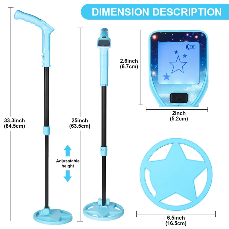 Children's Handheld Metal Detector MD1016 Gold Treasure Finder Gift for Kids under 18 Years Old No Battery Included