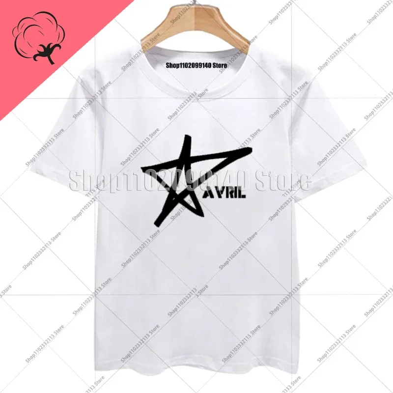 الصيف روك أفريل لافين تي شيرتات قصيرة الاكمام الجولة الرقبة الرجال والنساء المشجعين موضة عادية الشارع تي شيرت تقليدي