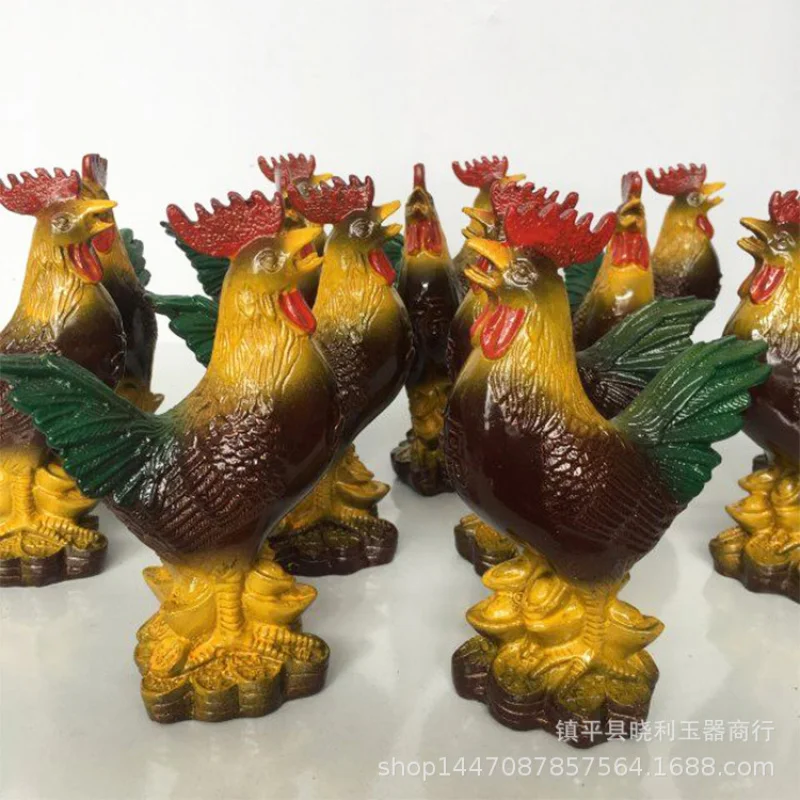 النحاس ثلاثي الألوان الديك المال Yuanbao اثني عشر زودياك النحاس الديك ديكور المنزل الحرف المعدنية #5