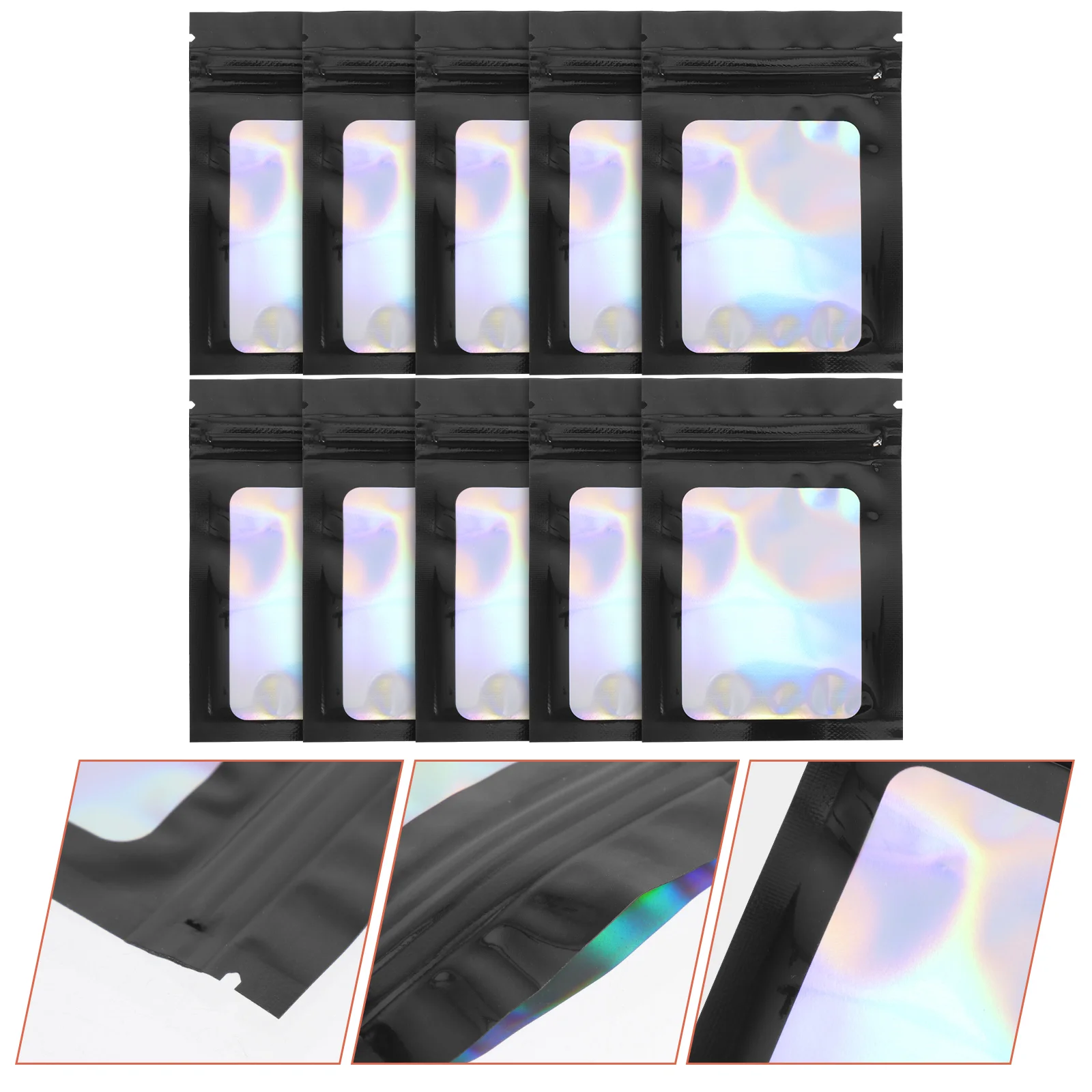 100 Pcs Clear Packaging Bags Pill Storage Earring Packing Packet Black New Material Miss