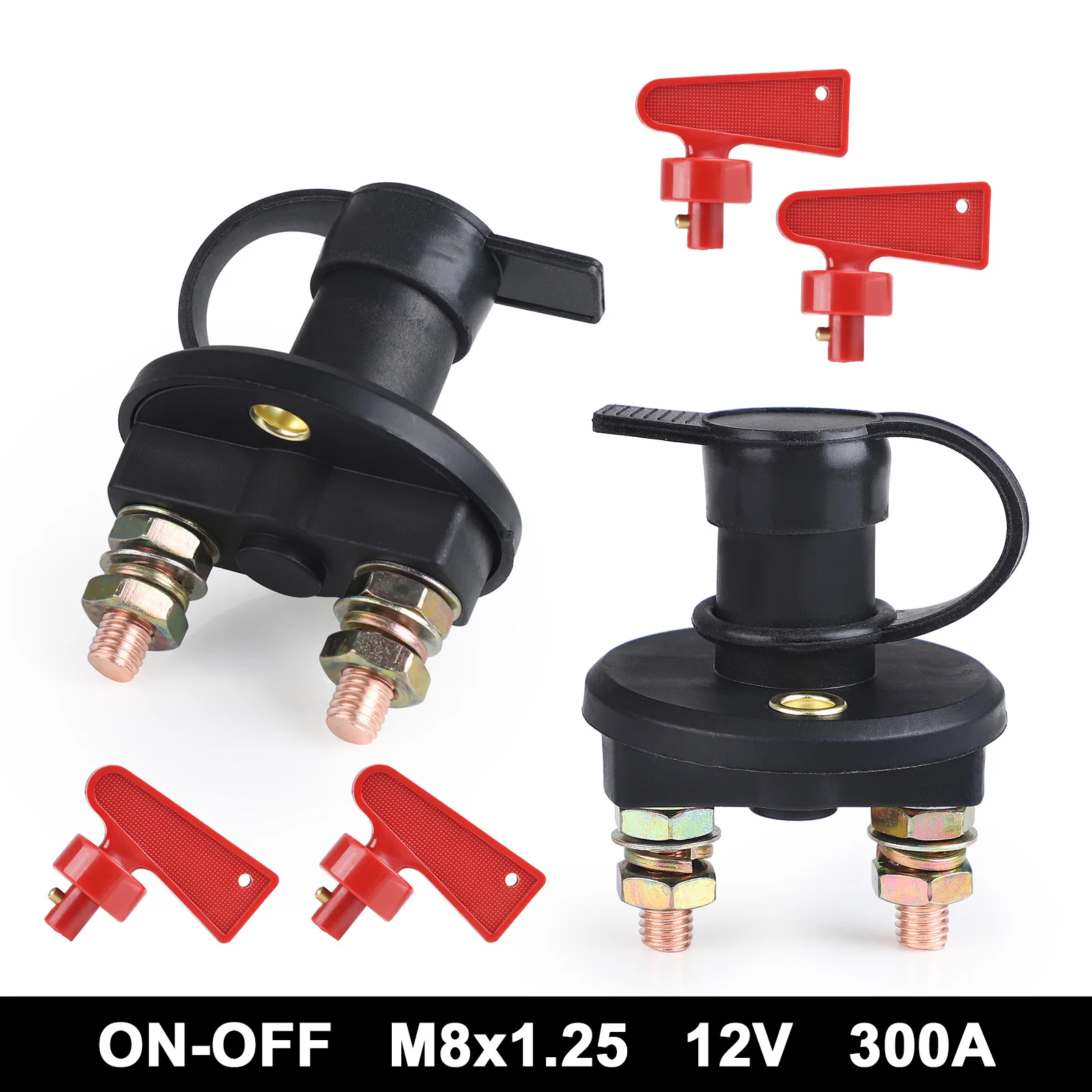 

300A 12V Vehicle Car Modify Disconnect Power Cut Off Kill Switch With 4 Red Keys For Truck Boat Car Battery Shut Off Switch